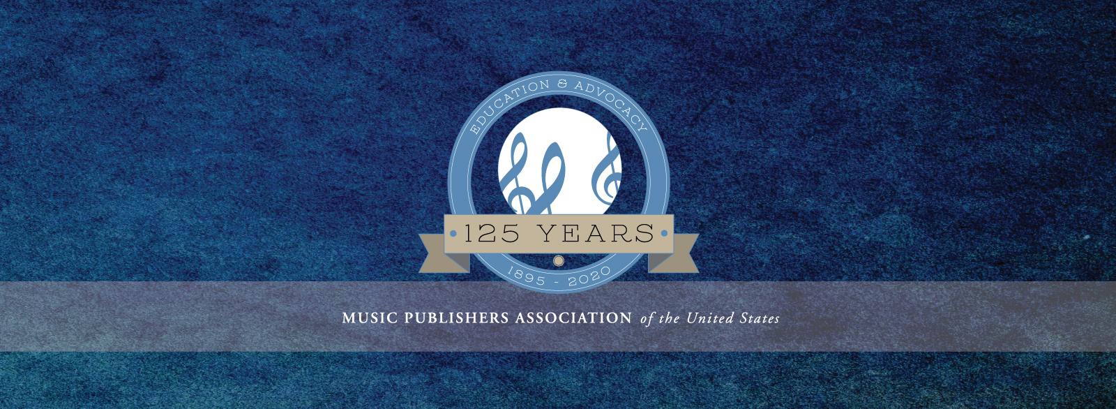 MPA logo, three music clefs in a circle, celebrating 125 year